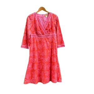 Sigrid Olsen Dress Red + Pink Beaded Sequin Size 10